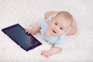 baby and tablet